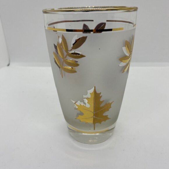 Vintage Libbey Gold Leaf Gold Trim Tumbler Glasses Set of 8 - Picture 2 of 3
